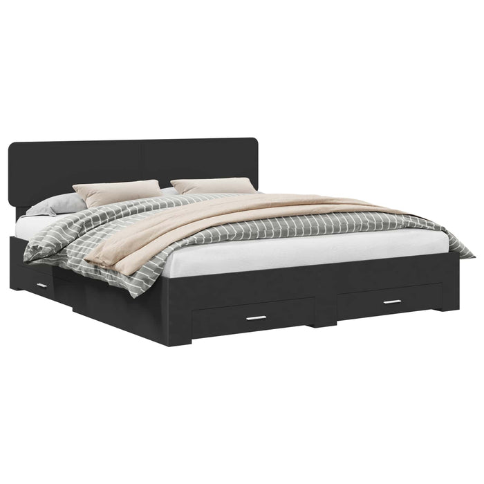 Struttura del letto Nero 180 x 200 cm Legno multistrato 3412340