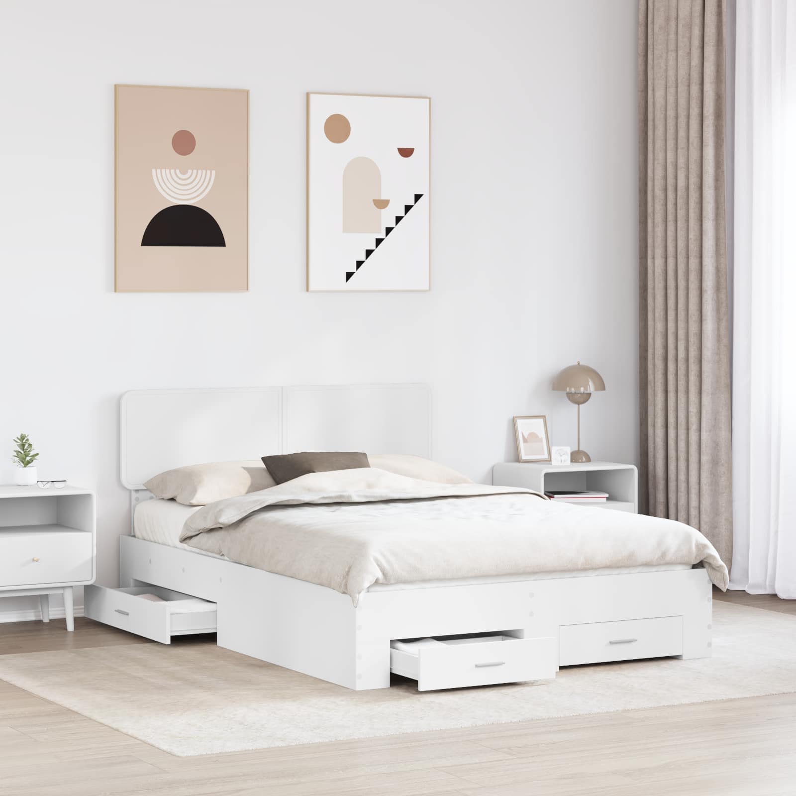 Struttura del letto Bianco 160 x 200 cm Legno multistrato 3412348