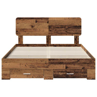 Struttura del letto con testiera Legno vecchio 140 x 190 cm 3412380