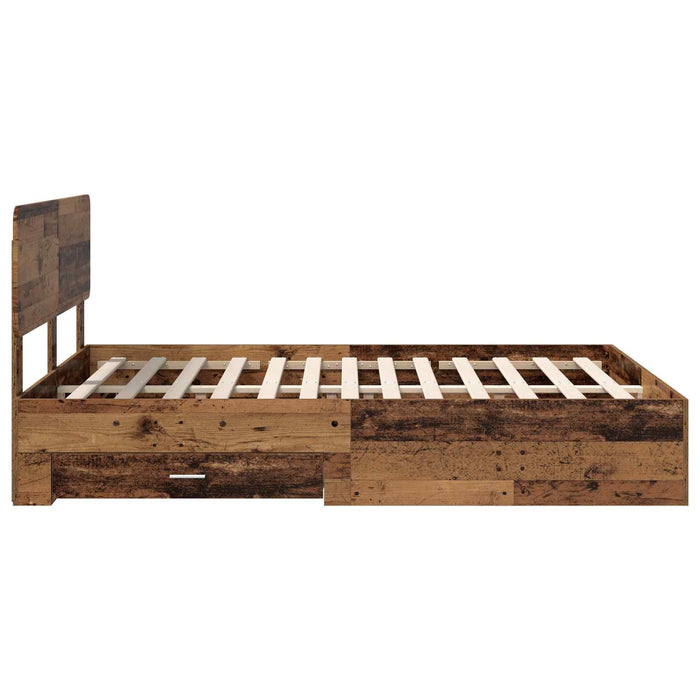 Struttura del letto con testiera-Giroletto con Testiera Legno vecchio 140 x 190 cm 675052