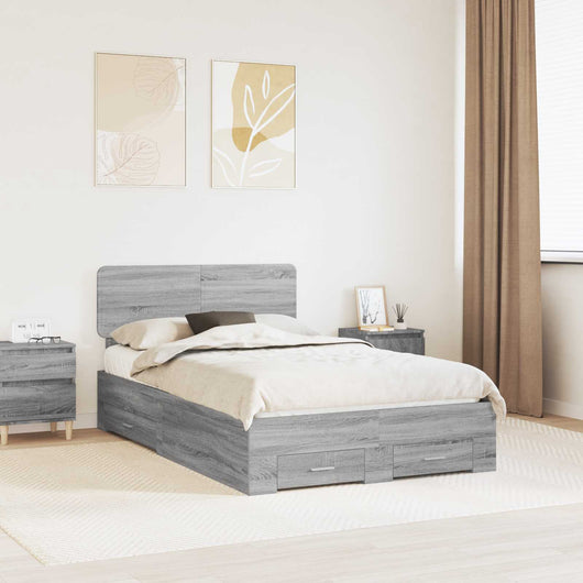 Struttura del letto con testiera Grigio Sonoma 120 x 200 cm 3412396