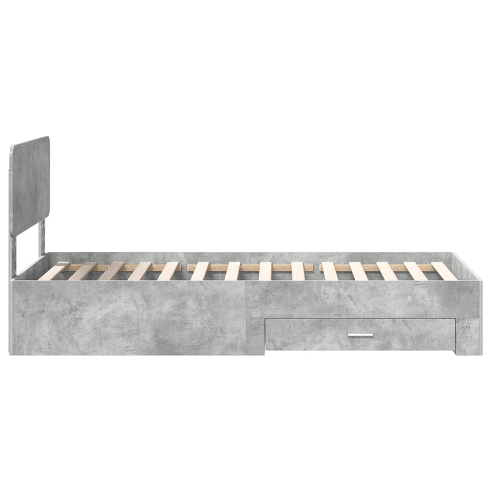 Struttura del letto con testiera Grigio cemento 100 x 200 cm 3412412