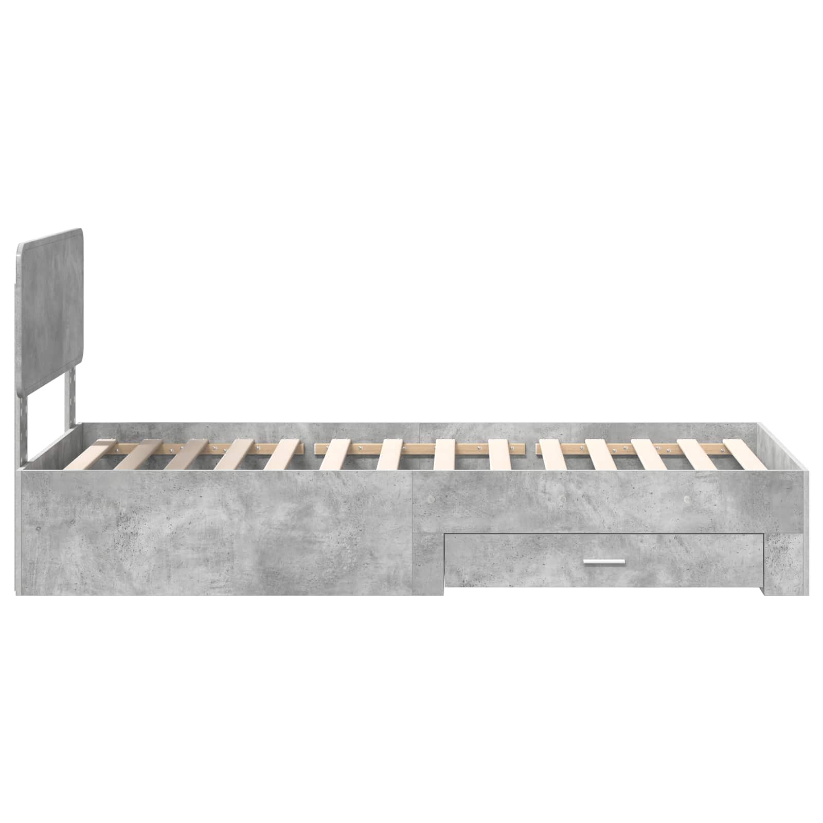 Struttura del letto con testiera-Giroletto con Testiera Grigio cemento 100 x 200 cm 656064