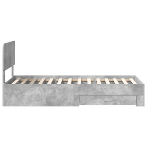 Struttura del letto con testiera-Giroletto con Testiera Grigio cemento 100 x 200 cm 656064
