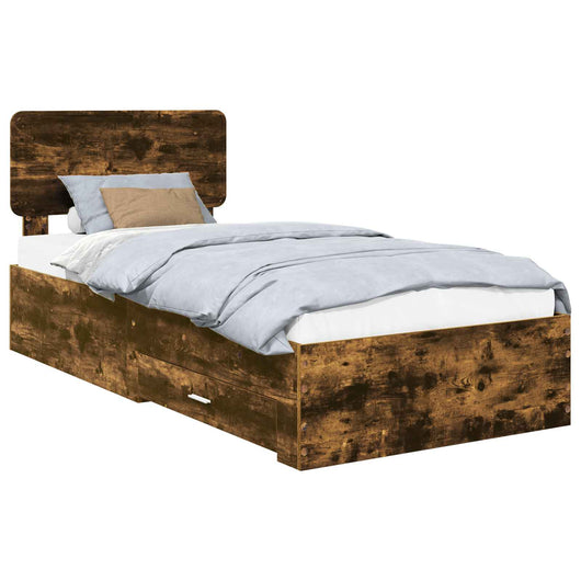 Struttura del letto Rovere fumé 100 x 200 cm Legno multistrato 3412413