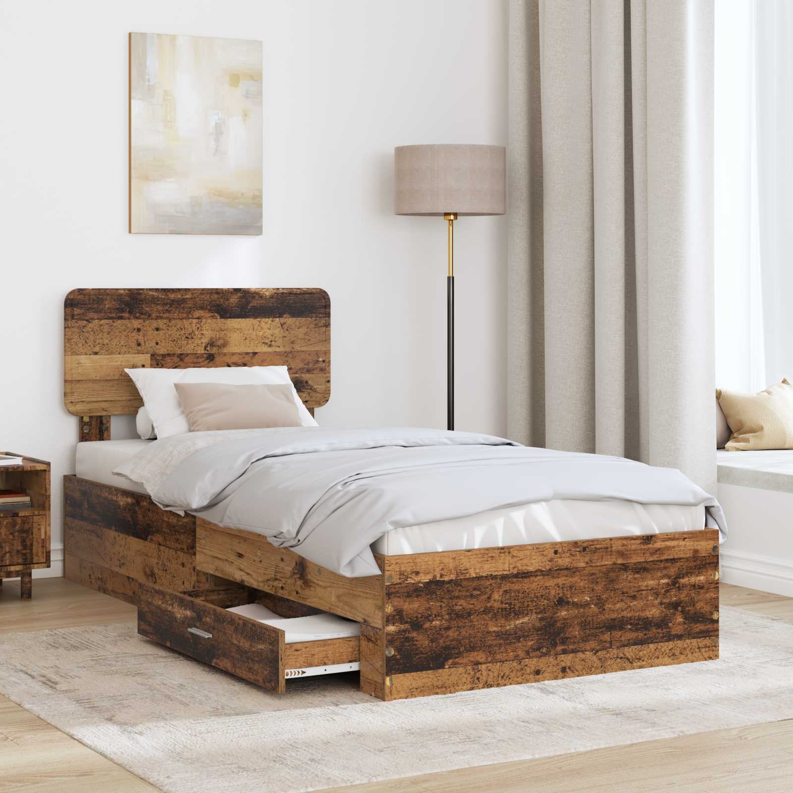 Struttura del letto Legno vecchio 90 x 200 cm Legno multistrato 3412425
