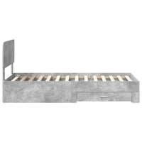 Struttura del letto con testiera-Giroletto con Testiera Grigio cemento 90 x 190 cm 245344