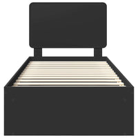 Struttura del letto con testiera-Giroletto con Testiera Nero 75 x 190 cm Pino massello 735109