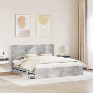 Struttura del letto con cassetto Grigio cemento 200 x 200 cm 3412563