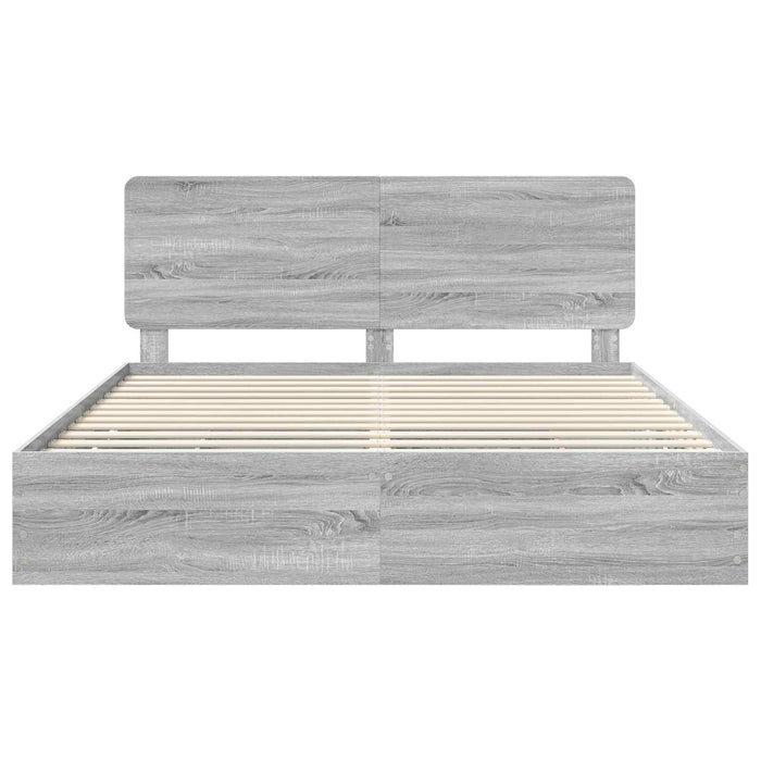 Struttura del letto con cassetto Grigio Sonoma 200 x 200 cm 3412565