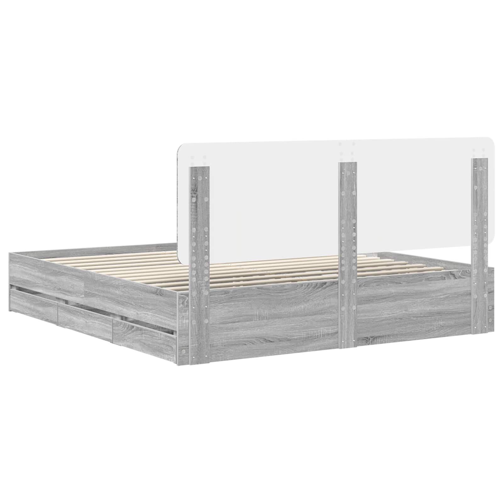 Struttura del letto con cassetto Grigio Sonoma 180 x 200 cm 3412572