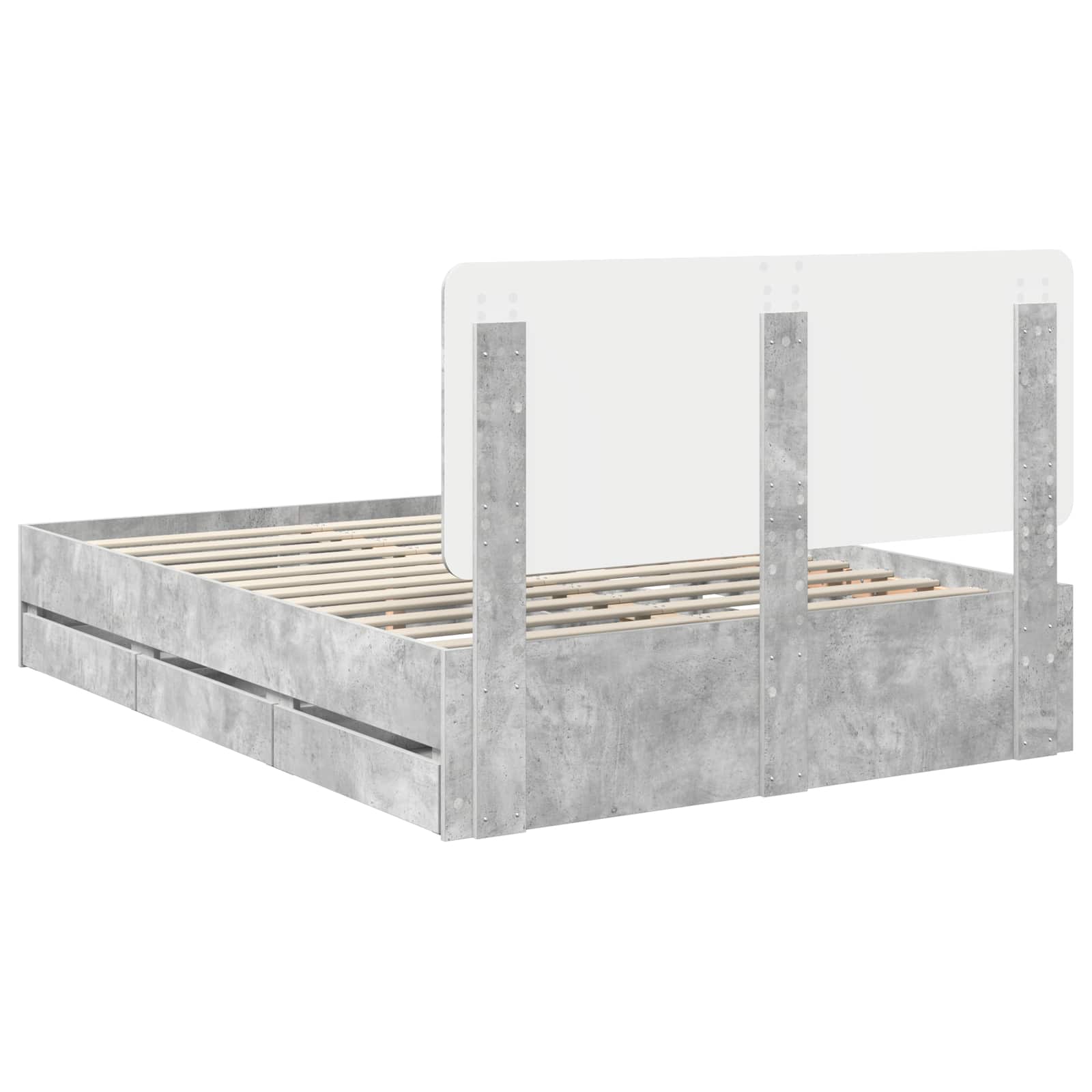 Struttura del letto con cassetto Grigio cemento 160 x 200 cm 3412577