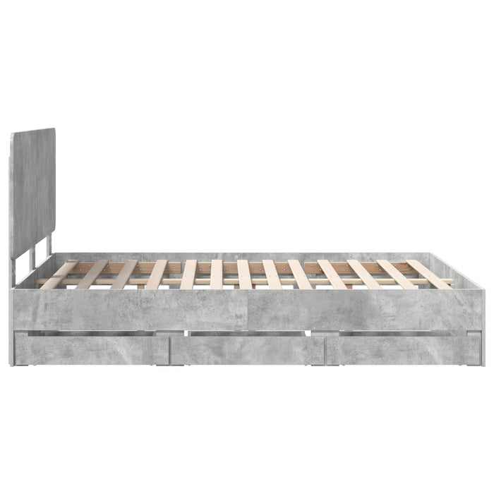 Struttura del letto con cassetto Grigio cemento 160 x 200 cm 3412577