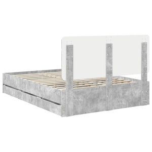 Struttura del letto con cassetto Grigio cemento 150 x 200 cm 3412584