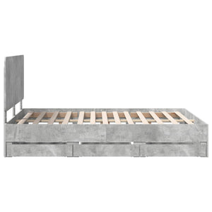 Struttura del letto con cassetto Grigio cemento 150 x 200 cm 3412584