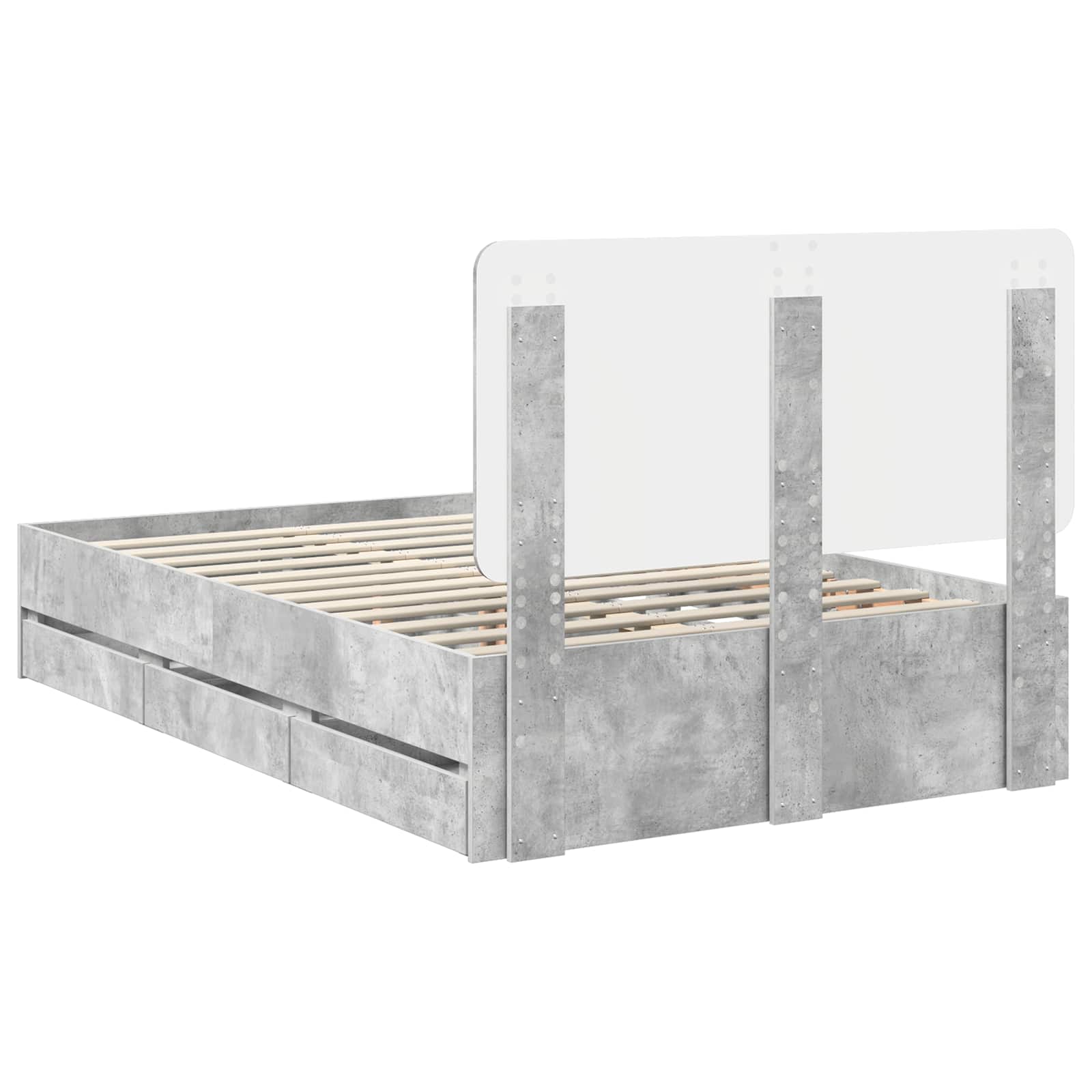 Struttura del letto con cassetto Grigio cemento 120 x 190 cm 3412612