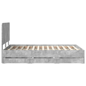 Struttura del letto con cassetto Grigio cemento 120 x 190 cm 3412612