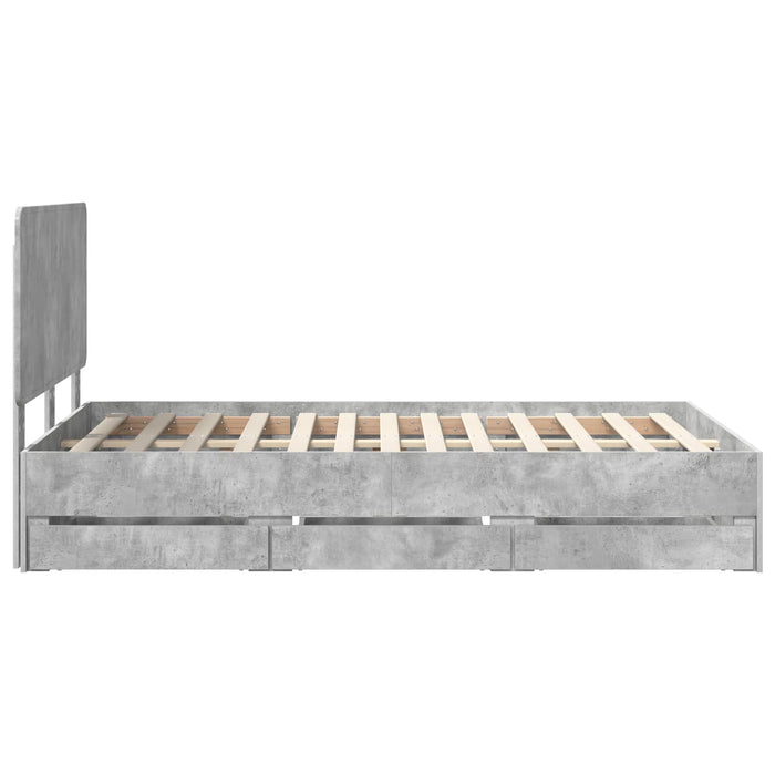 Struttura del letto con cassetto Grigio cemento 120 x 190 cm 3412612