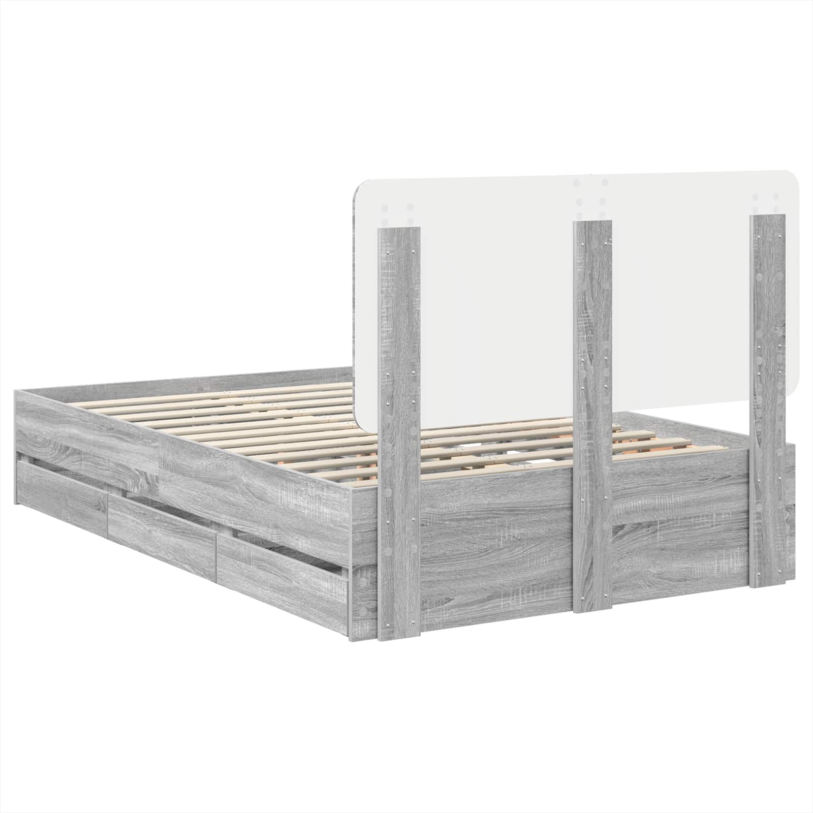 Struttura del letto con cassetto Grigio Sonoma 120 x 190 cm 3412614
