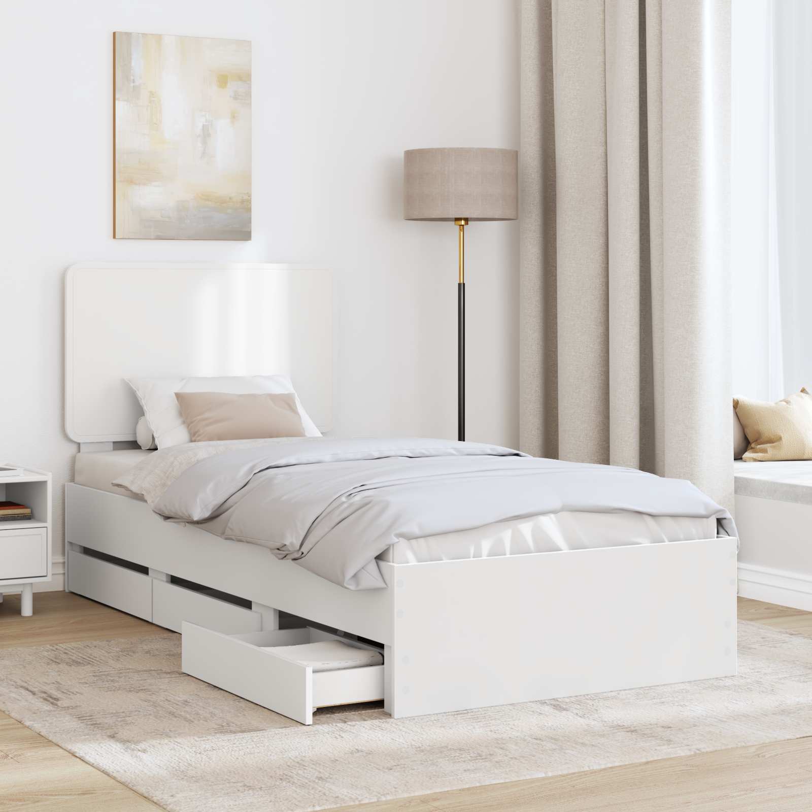 Struttura del letto Bianco 100 x 200 cm Legno Ingegnerizzato 3412623