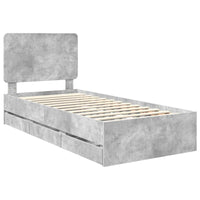 Struttura del letto con cassetto Grigio cemento 100 x 200 cm 3412626
