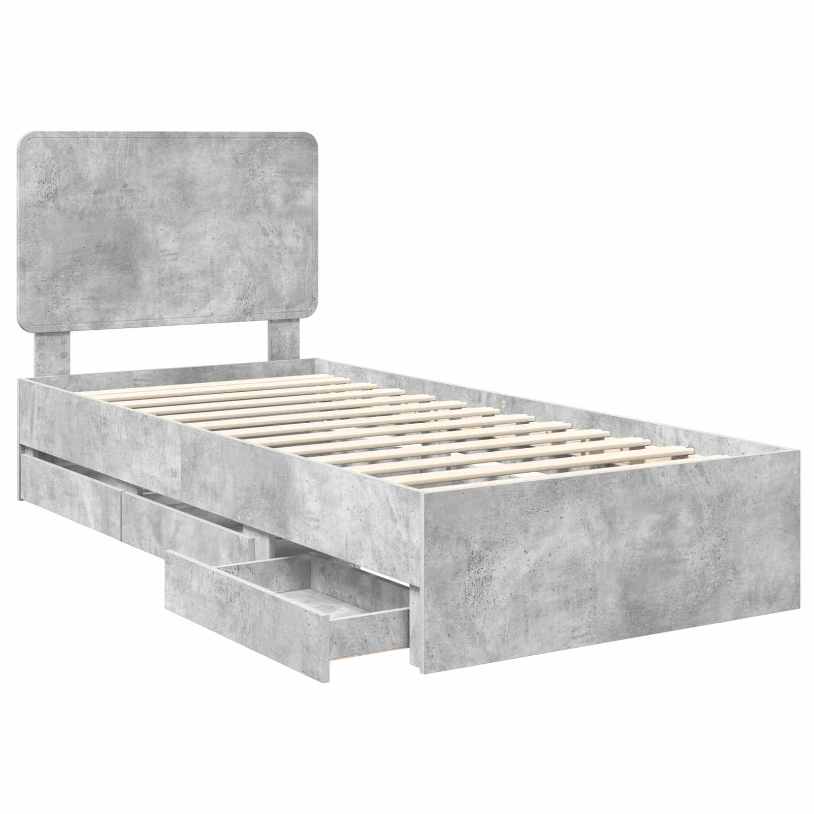 Struttura del letto con cassetto Grigio cemento 90 x 190 cm 3412633