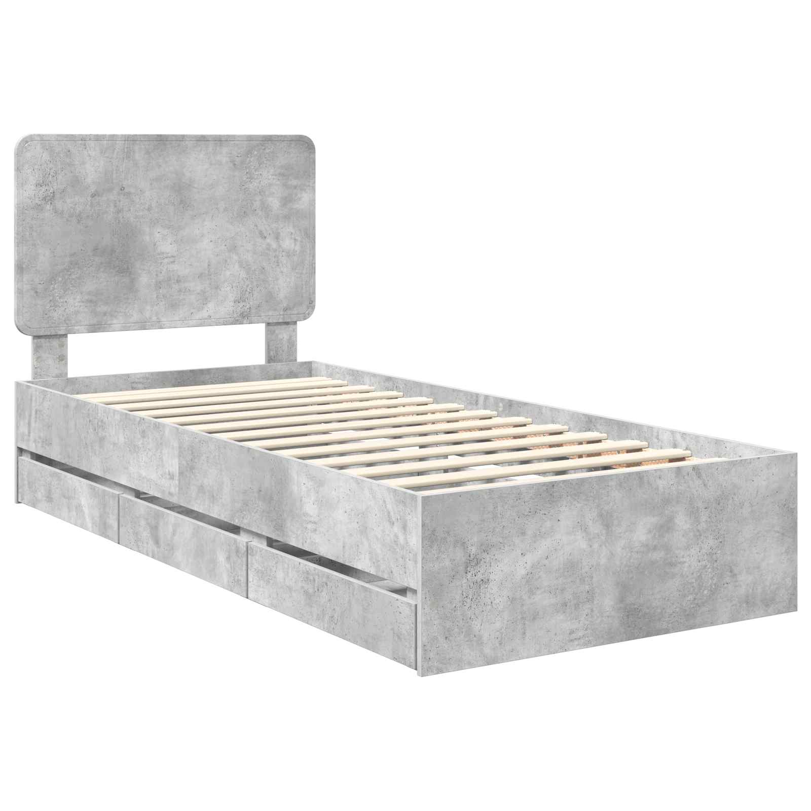 Struttura del letto con cassetto Grigio cemento 90 x 200 cm 3412640