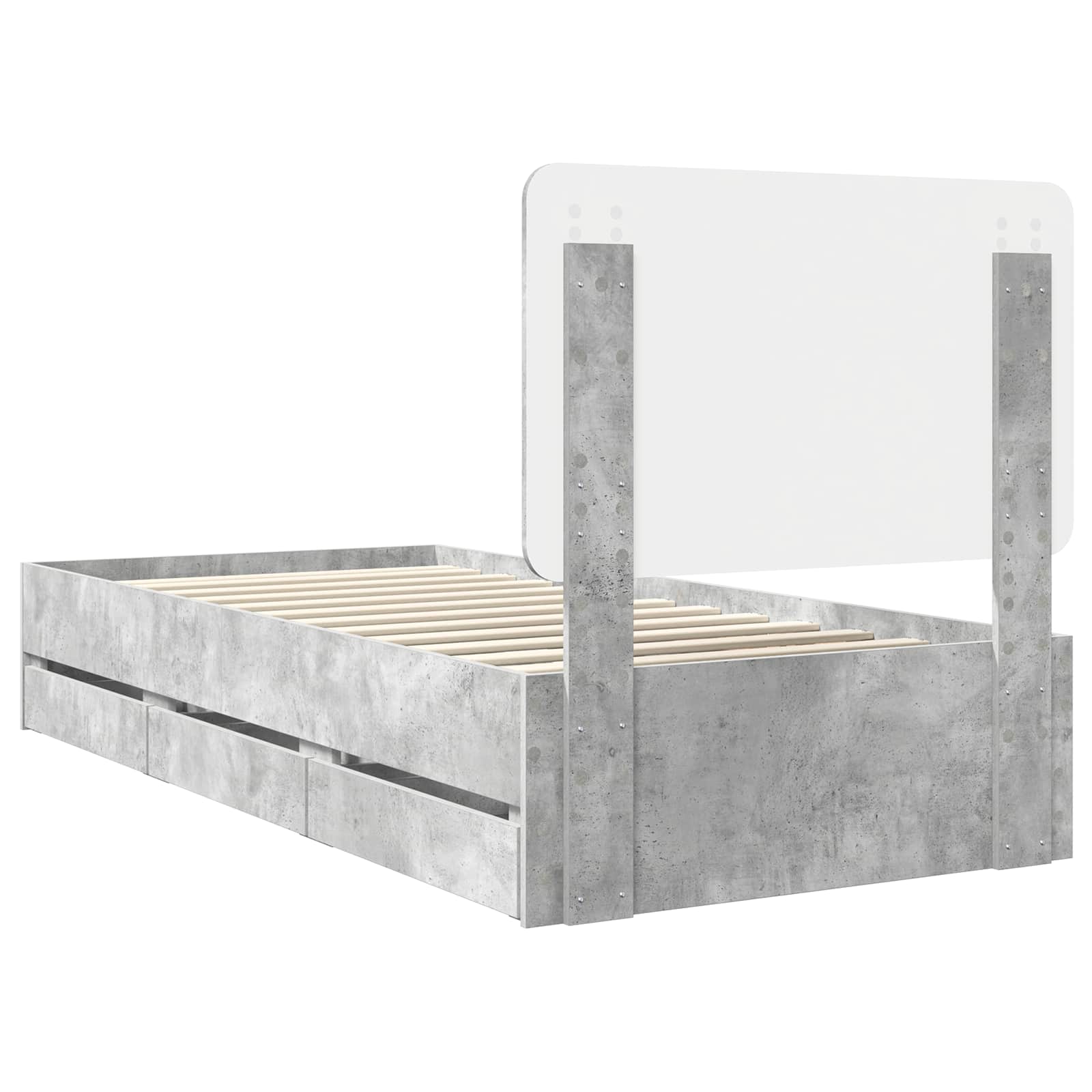 Struttura del letto con cassetto Grigio cemento 90 x 200 cm 3412640
