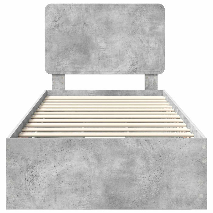 Struttura del letto con cassetto Grigio cemento 90 x 200 cm 3412640