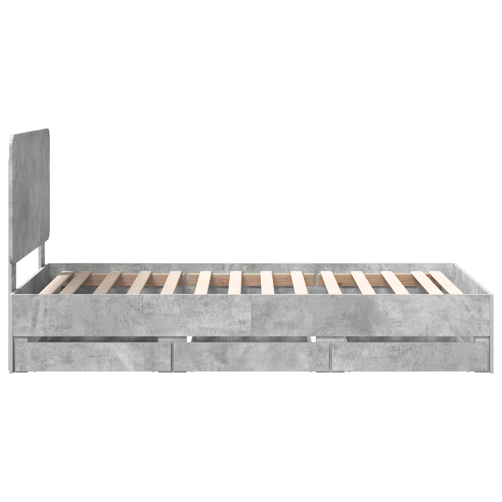 Struttura del letto con cassetto Grigio cemento 90 x 200 cm 3412640