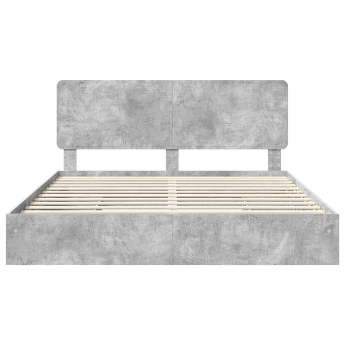 Letto con Contenitore con testiera-Struttura Letto con contenitore Grigio cemento 200 x 200 cm 334818