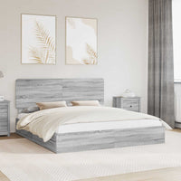Letto con Contenitore con testiera-Struttura Letto con contenitore Grigio Sonoma 200 x 200 cm 919069