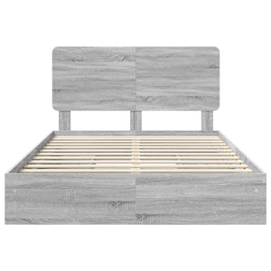 Letto con Contenitore con testiera-Struttura Letto con contenitore Grigio Sonoma 160 x 200 cm 709004