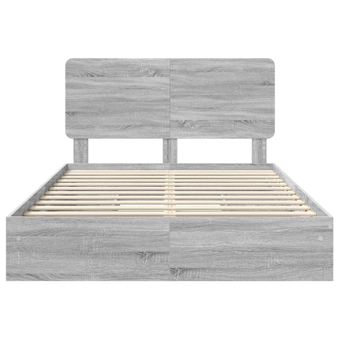 Letto con Contenitore con testiera-Struttura Letto con contenitore Grigio Sonoma 160 x 200 cm 709004
