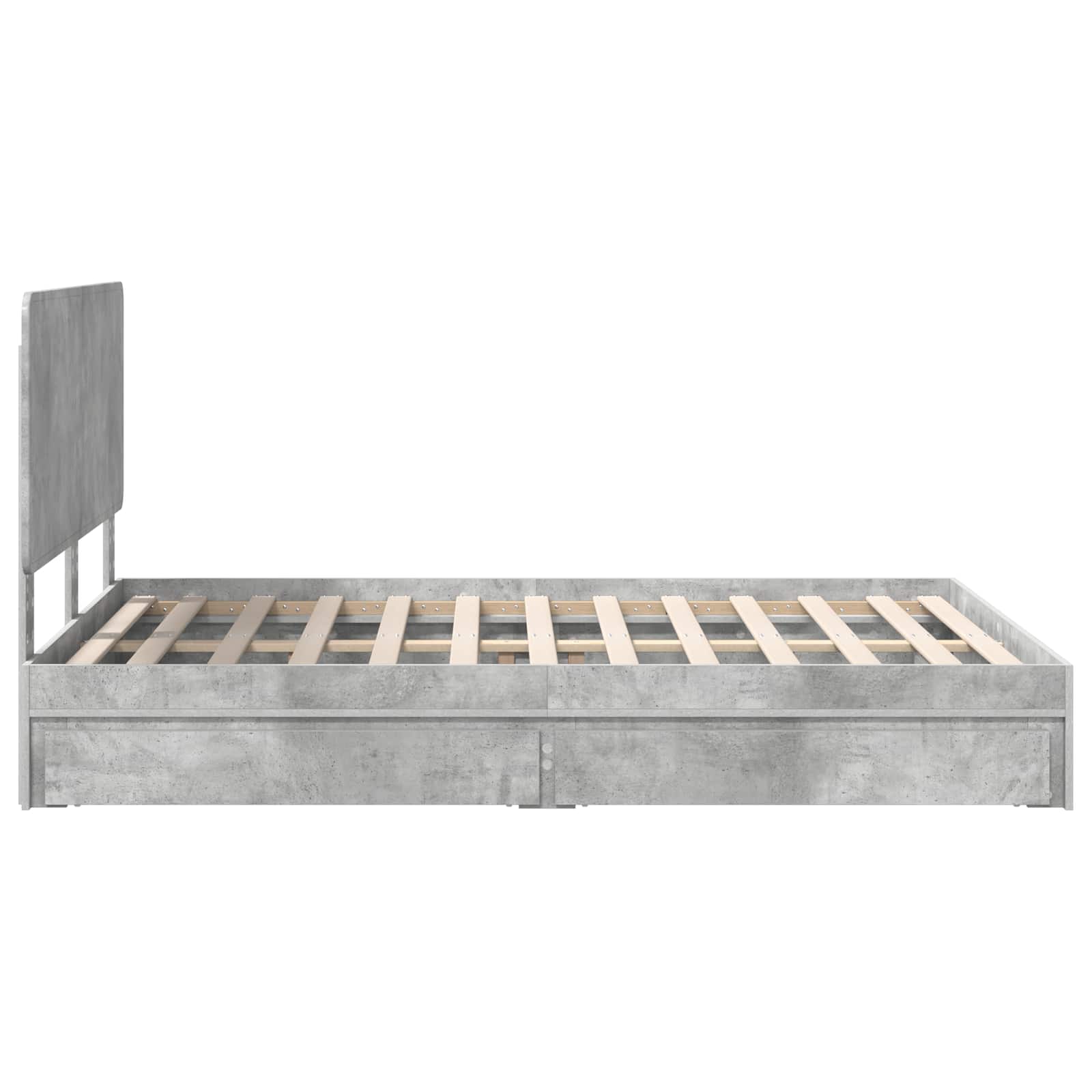 Letto con Contenitore con testiera-Struttura Letto con contenitore Grigio cemento 150 x 200 cm 984491