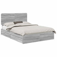 Letto con Contenitore con testiera-Struttura Letto con contenitore Grigio Sonoma 150 x 200 cm 597525