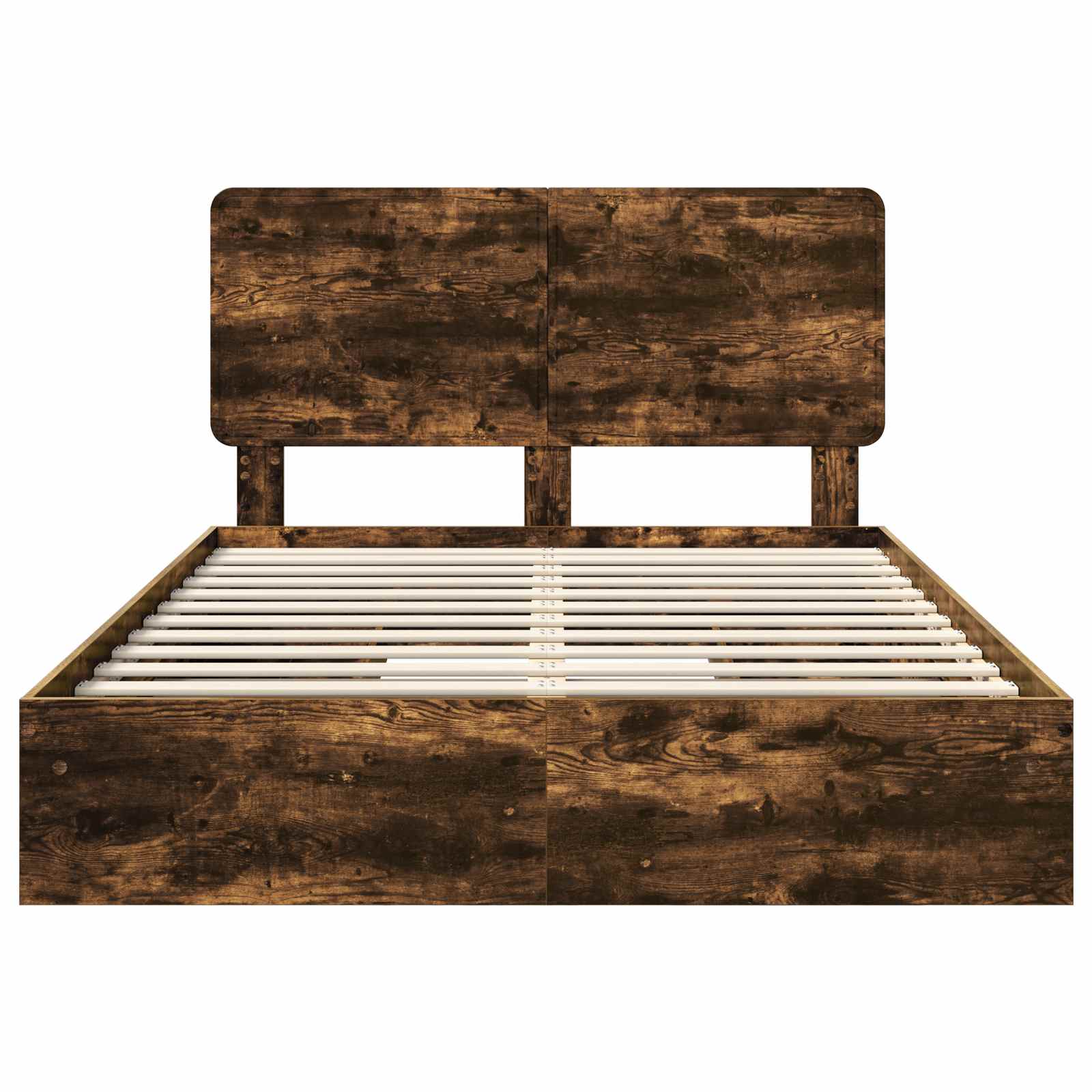 Letto con Contenitore con testiera-Struttura Letto con contenitore Rovere fum¨¦ 140 x 200 cm 678646