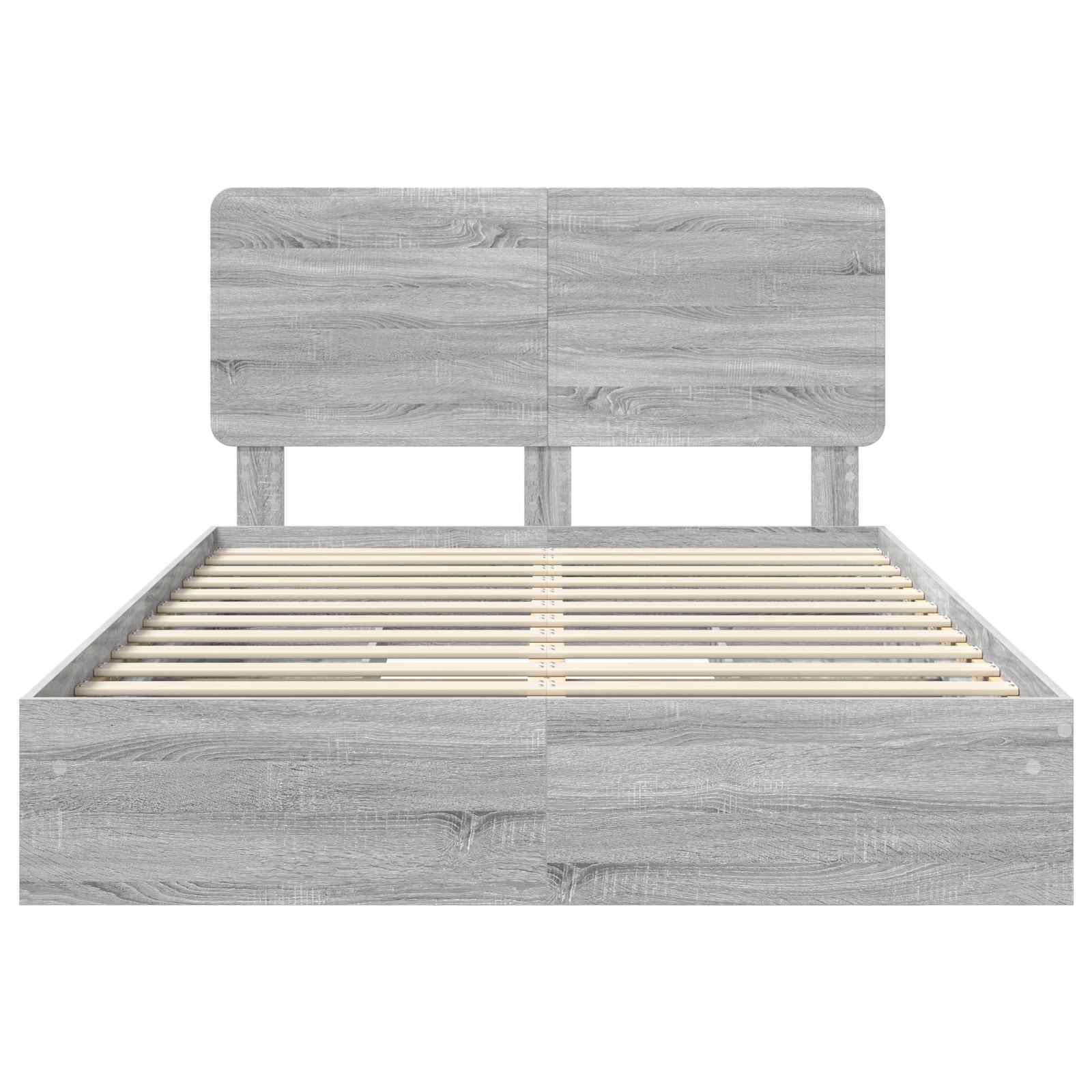 Letto con Contenitore con testiera-Struttura Letto con contenitore Grigio Sonoma 140 x 200 cm 999656