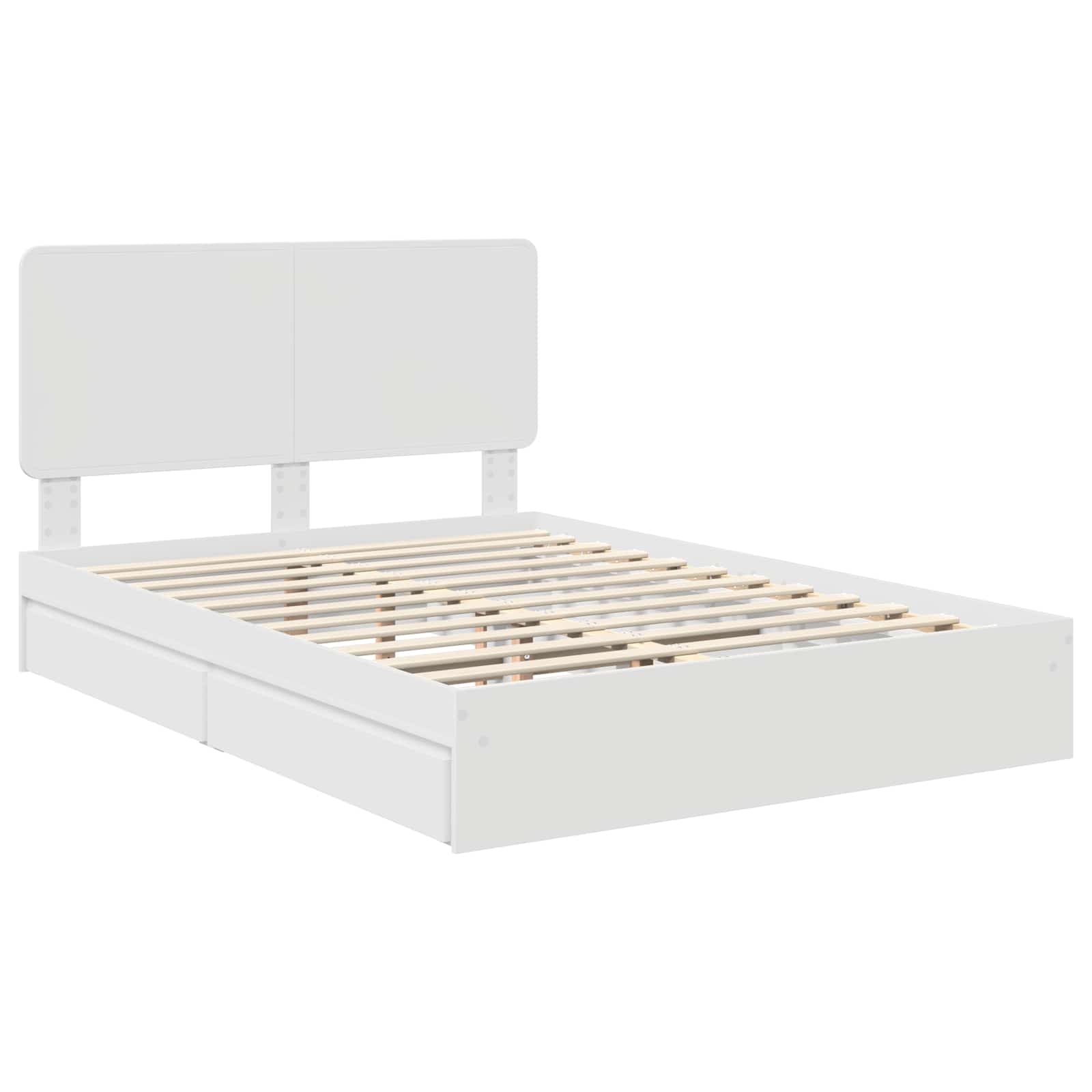Letto con Contenitore Bianco 140 x 190 cm Legno multistrato 3412686