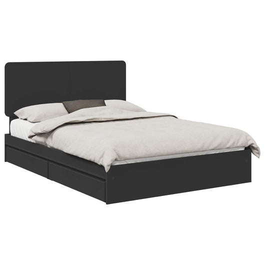 Letto con Contenitore Nero 140 x 190 cm Legno multistrato 3412687