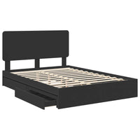 Letto con Contenitore Nero 140 x 190 cm Legno multistrato 3412687