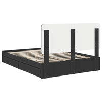 Letto con Contenitore Nero 140 x 190 cm Legno multistrato 3412687