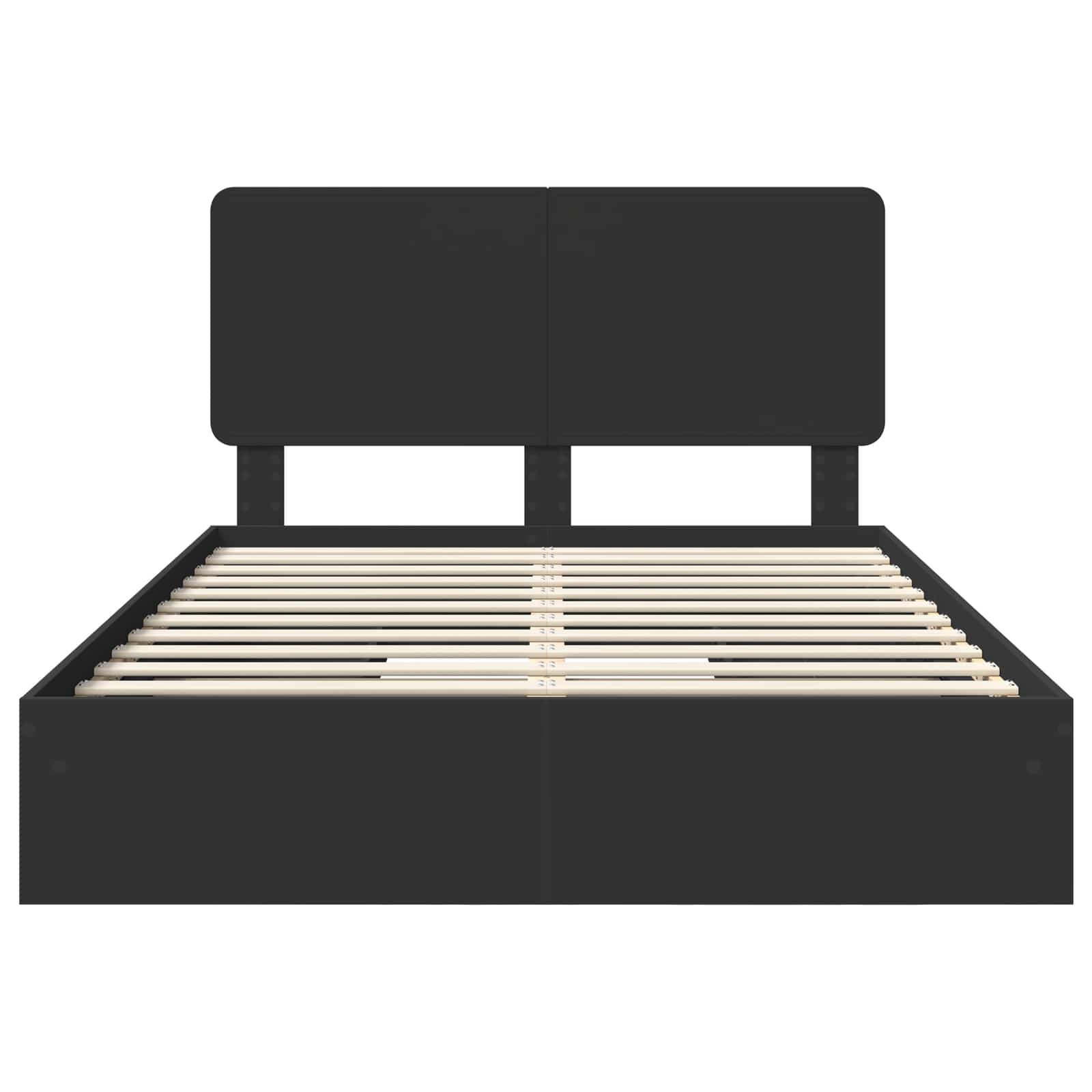 Letto con Contenitore Nero 140 x 190 cm Legno multistrato 3412687