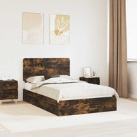 Letto con Contenitore con testiera-Struttura Letto con contenitore Rovere fum¨¦ 135 x 190 cm 812075