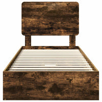 Letto con Contenitore con testiera-Struttura Letto con contenitore Rovere fum¨¦ 100 x 200 cm 317879