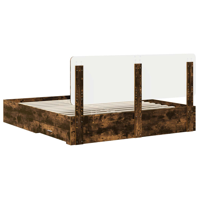 Struttura del letto Rovere fumé 200 x 200 cm Legno multistrato 3412746