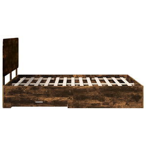 Struttura del letto Rovere fumé 150 x 200 cm Legno multistrato 3412771