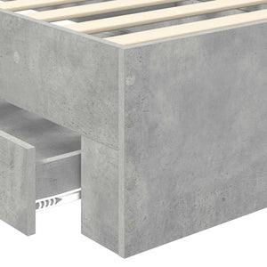 Struttura del letto con testiera Grigio cemento 90 x 190 cm 3412840