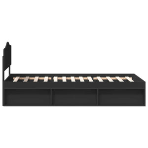 Struttura del letto con testiera-Giroletto con Testiera Nero 75 x 190 cm Pino massello 777983