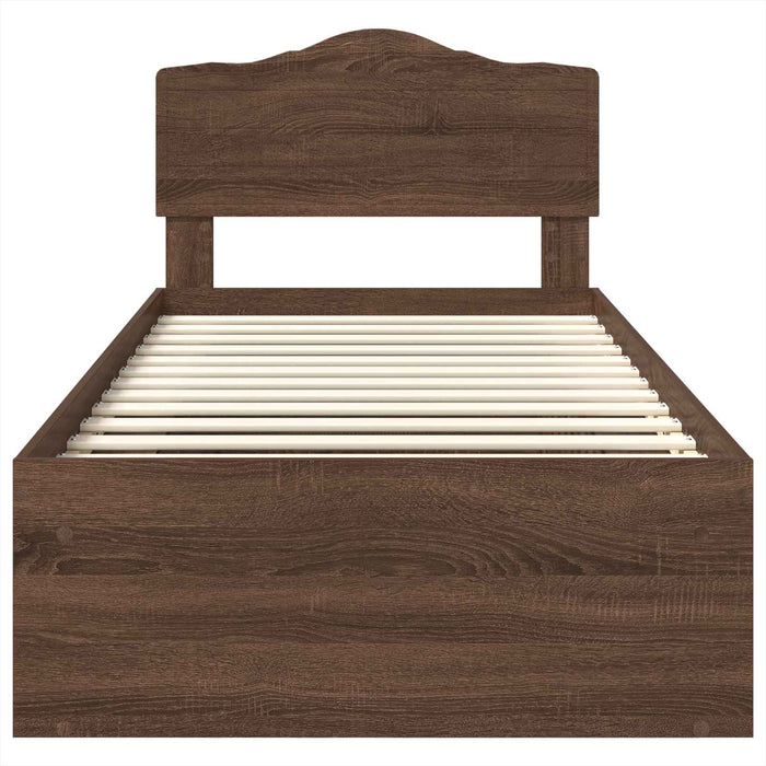 Struttura del letto Rovere Marrone 75 x 190 cm Pino massello 3412967